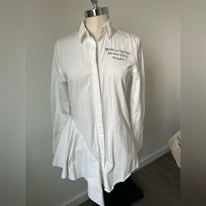 Off-White asymmetric pleated shirt dress